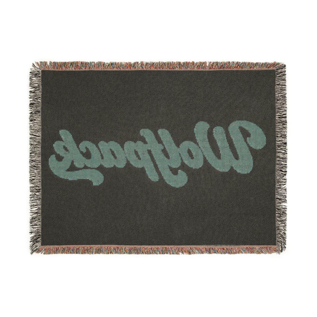 Wolfpack Retro Script Woven Blanket | 100% Cotton Throw with Fringe