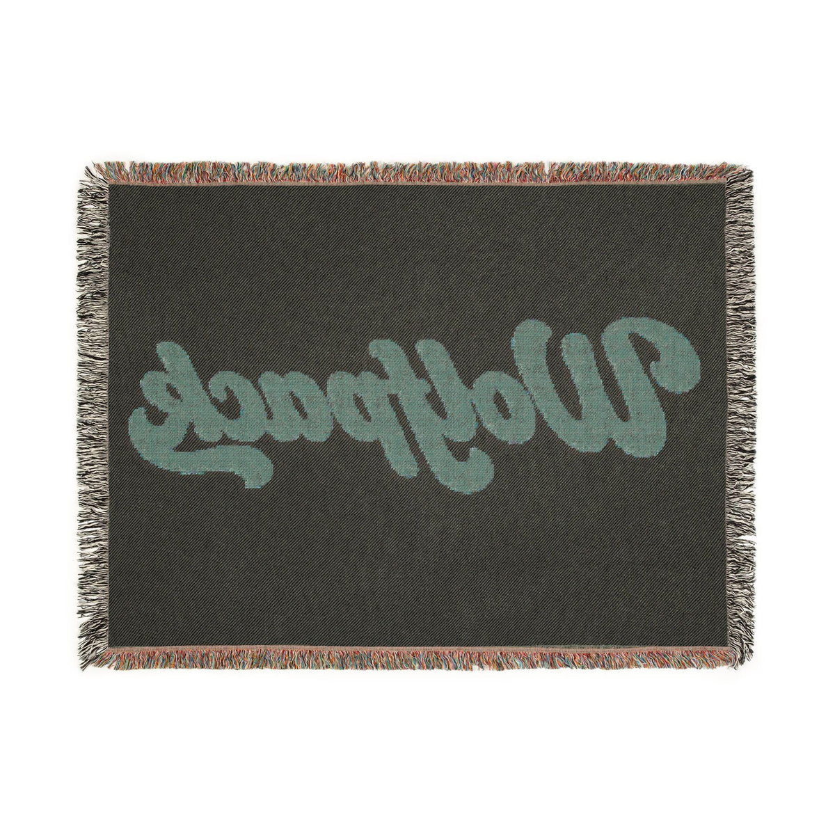 Wolfpack Retro Script Woven Blanket | 100% Cotton Throw with Fringe