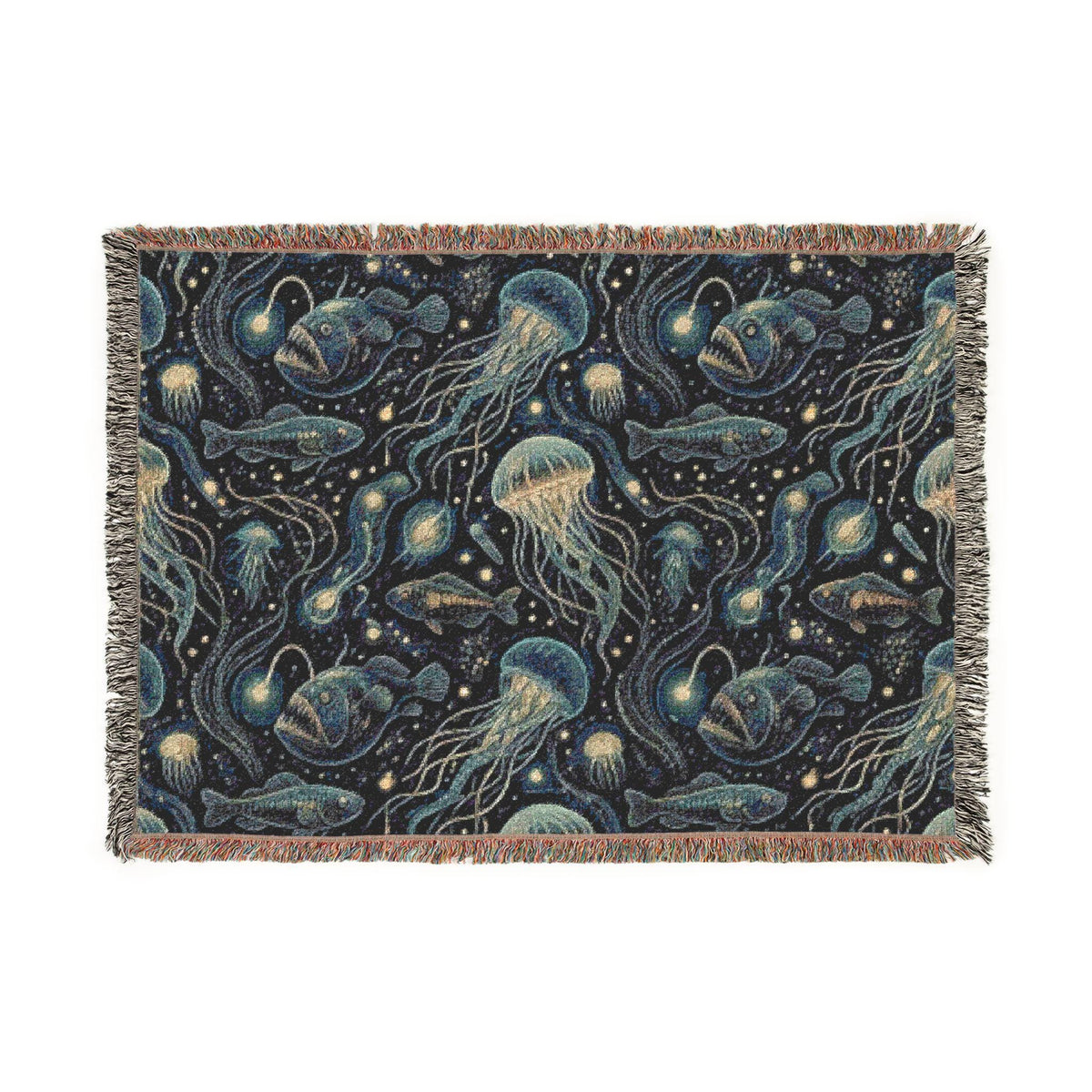 Jellyfish Night Sky Woven Blanket | Ocean Constellation Throw