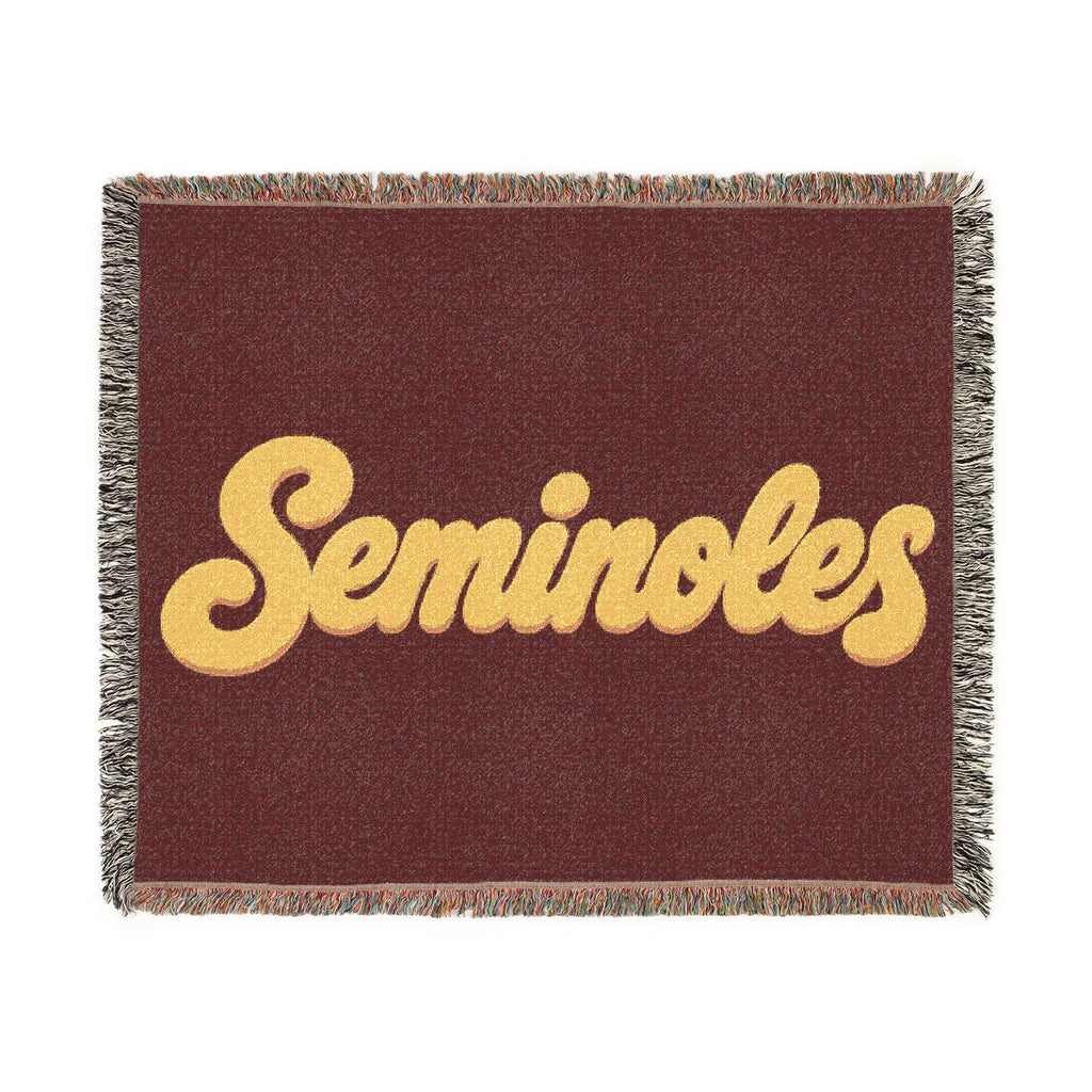 Seminoles Woven Blanket | Script Logo Throw Blanket, Team Colors