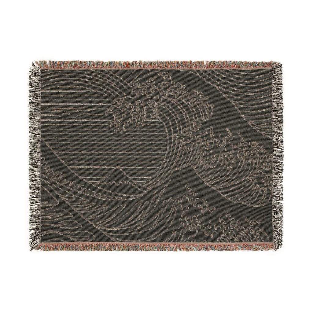 Wave Woven Blanket | Japanese Ocean Tapestry Throw