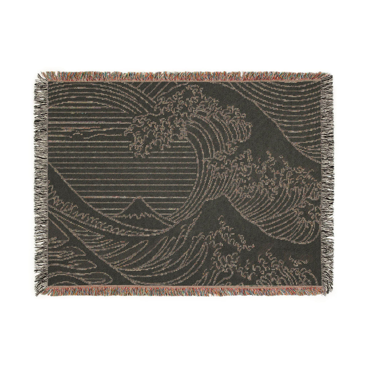 Wave Woven Blanket | Japanese Ocean Tapestry Throw