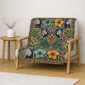 Victorian Floral Tile Woven Blanket | Tapestry Throw, Decorative Jacquard