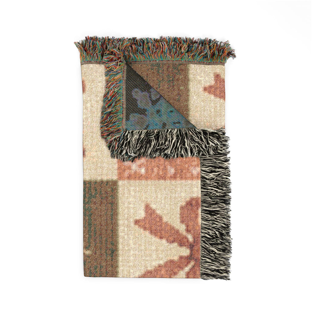 Floral Patchwork Bow Woven Blanket | Vintage Bouquet Throw