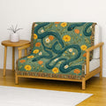 Floral Serpent Woven Blanket | Botanical Snake Tapestry Throw