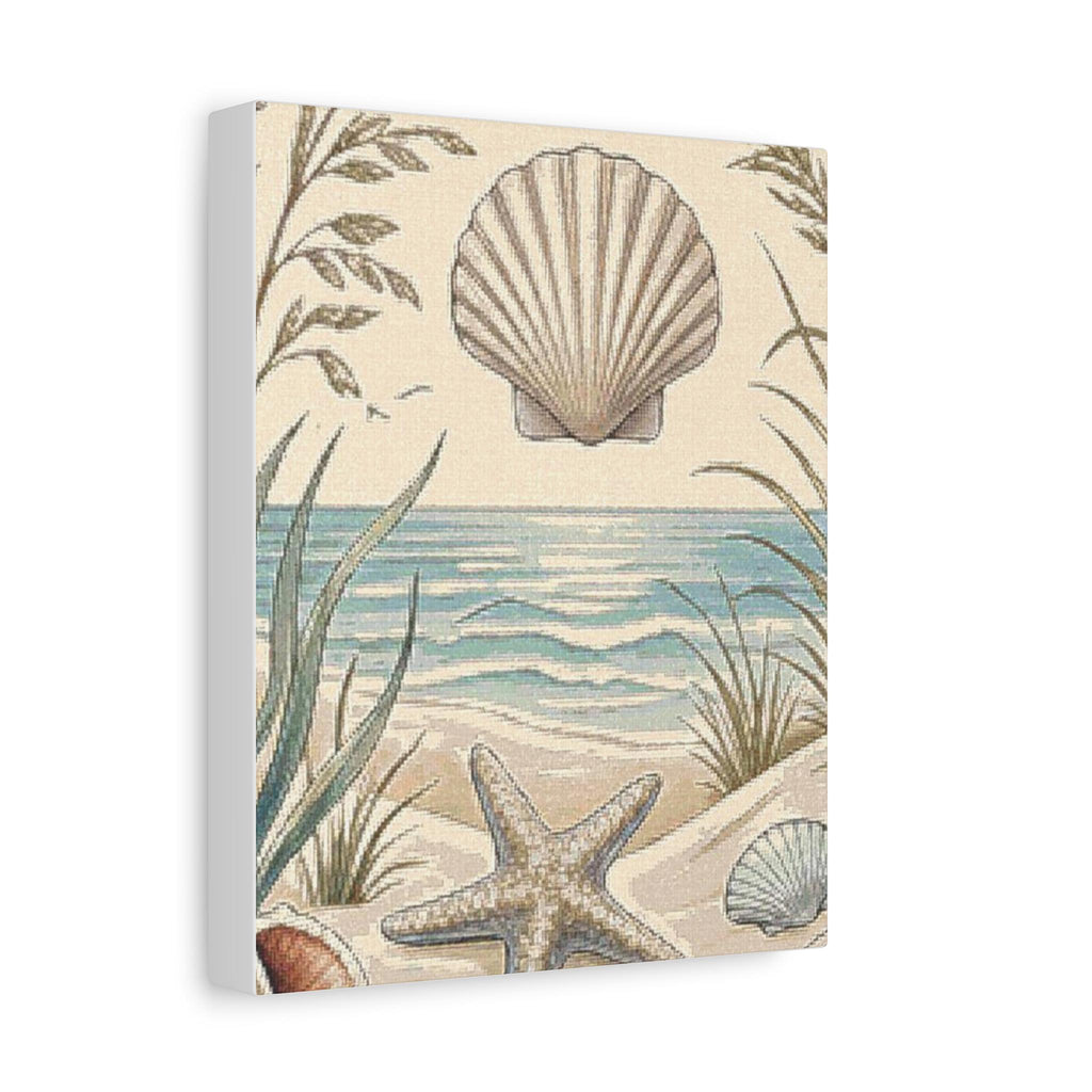 Coastal Shells Beach Scene Canvas