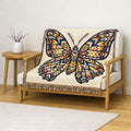 Boho Geometric Butterfly Woven Blanket | Tapestry Throw, Southwestern Motif