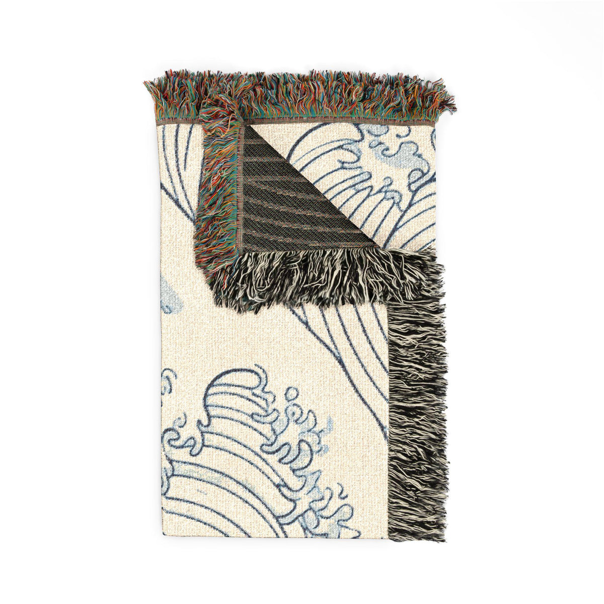 Wave Woven Blanket | Japanese Ocean Tapestry Throw
