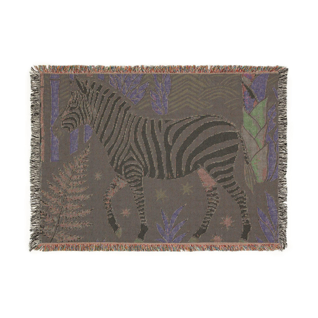 Zebra Jungle Woven Blanket | Tropical Safari Throw