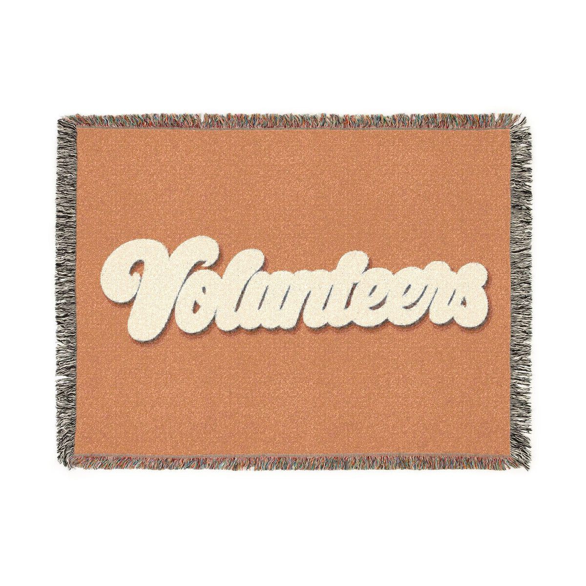 Volunteers Woven Blanket | Retro Script Throw, Team Volunteer Decor
