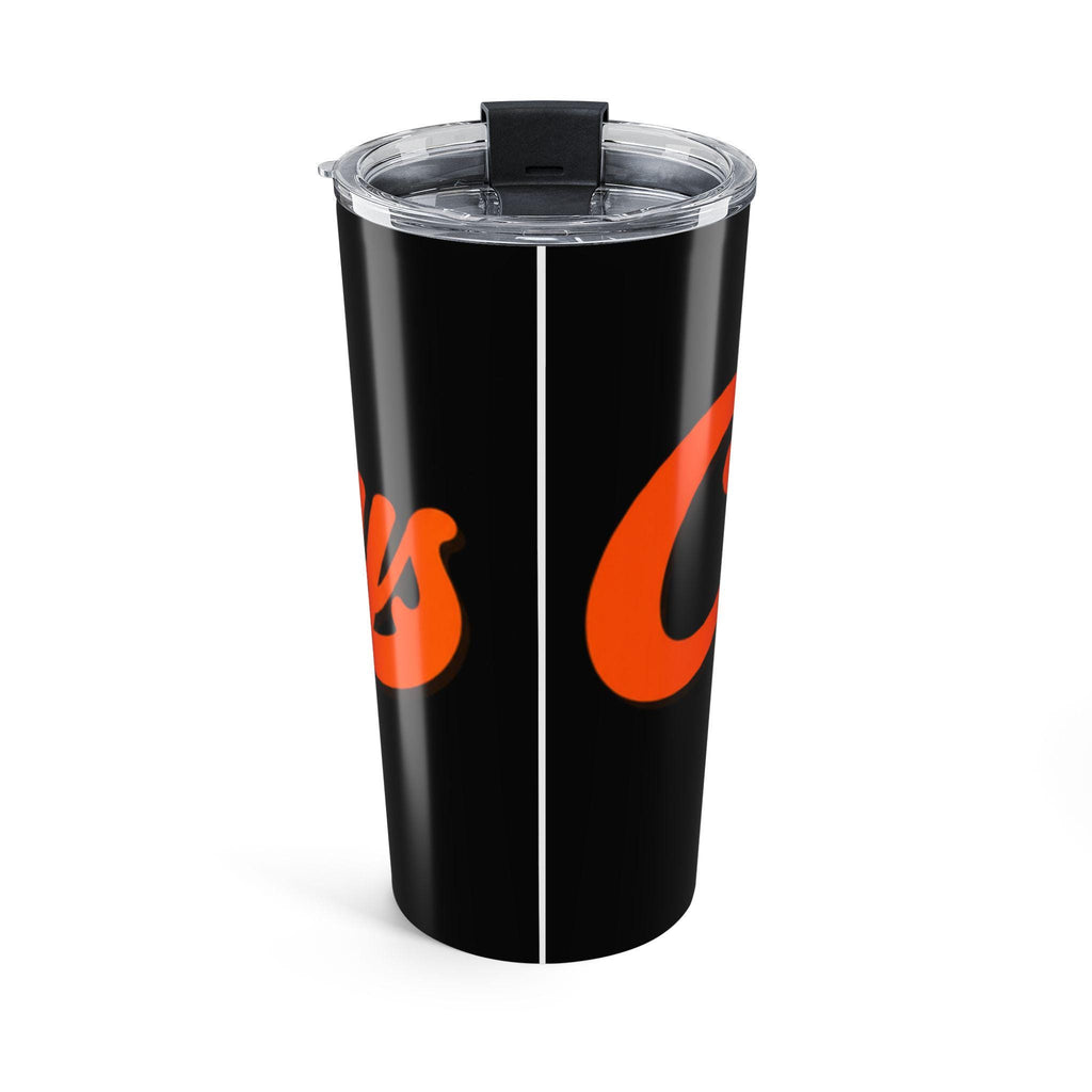Cowboys Script Logo Tumbler 20oz | Orange and Black Team Colors