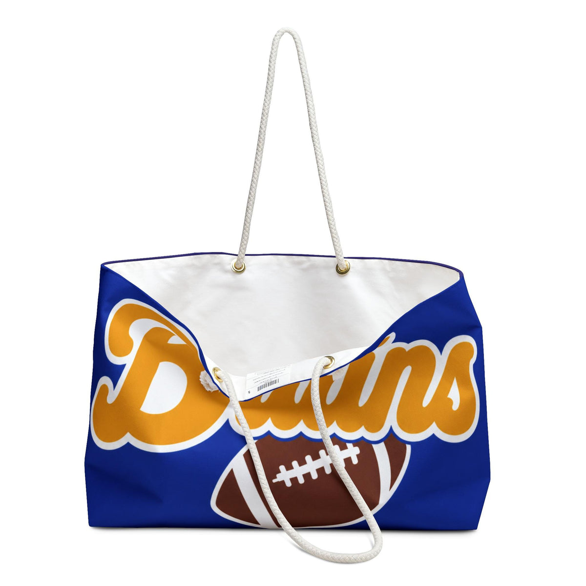 Bruins Football Script Weekender Bag | Sports Weekend Tote, Blue & Gold