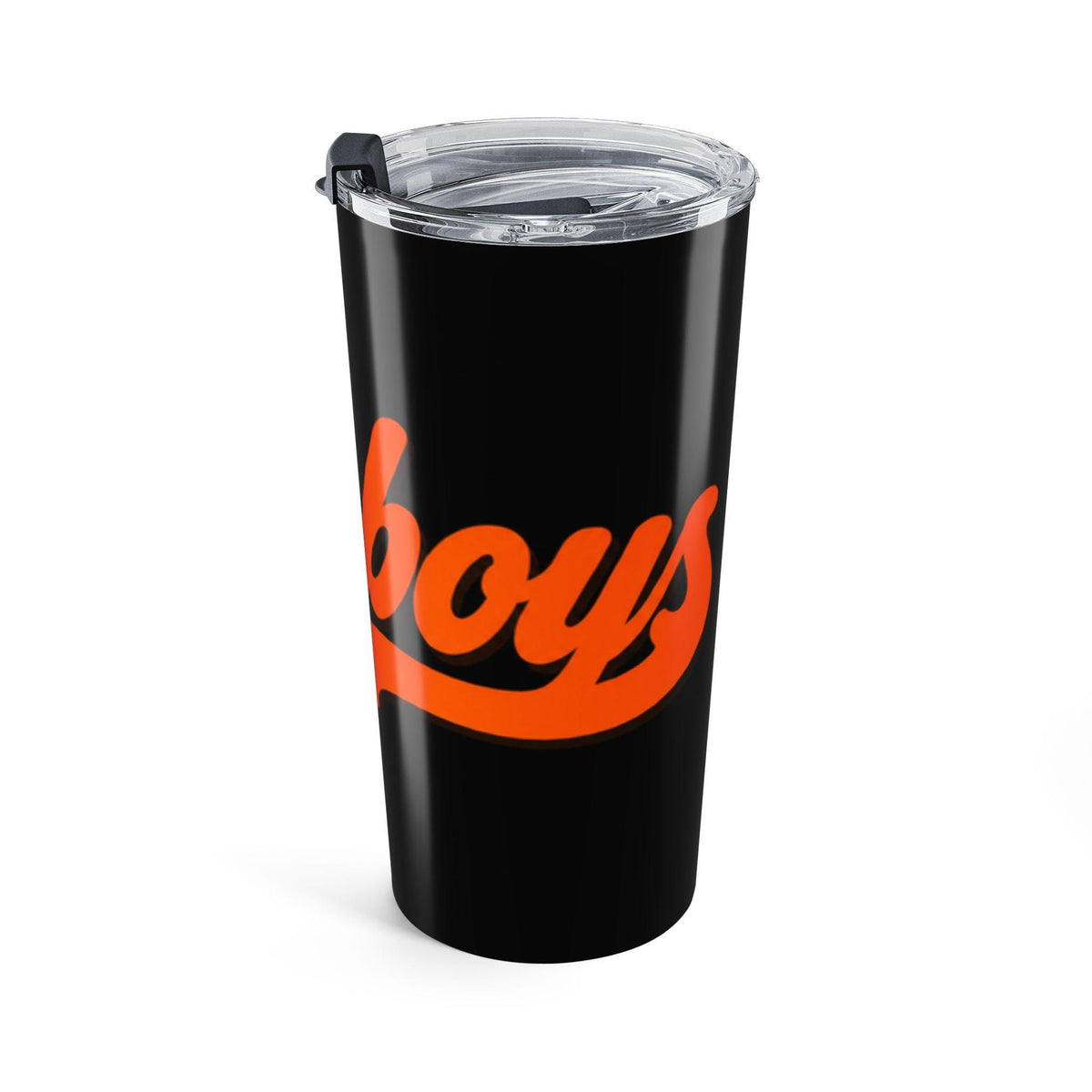 Cowboys Script Logo Tumbler 20oz | Orange and Black Team Colors