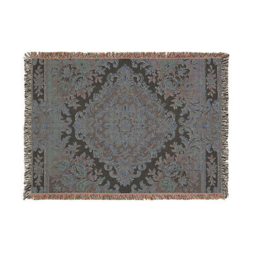 Baroque Floral Woven Blanket | Elegant Vintage Ornamental Throw