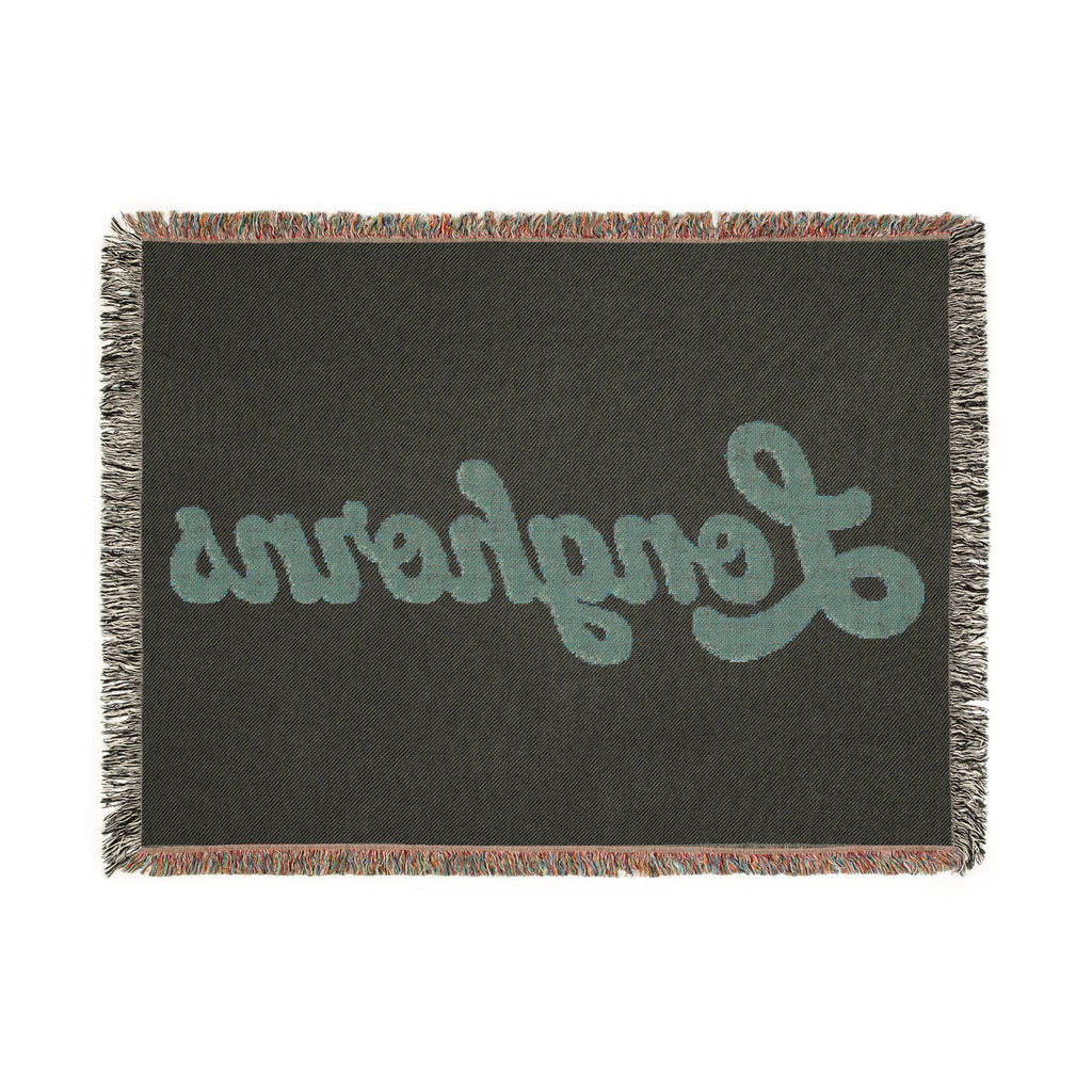 Longhorns script Woven Blanket | fringed throw, retro cowhide colors