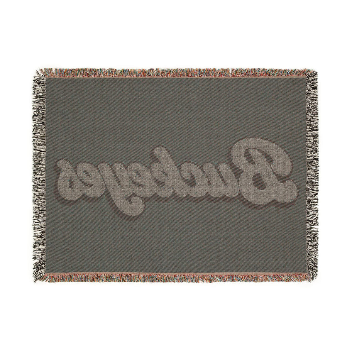 Buckeyes script Woven Blanket | collegiate team throw, maroon gray sports décor
