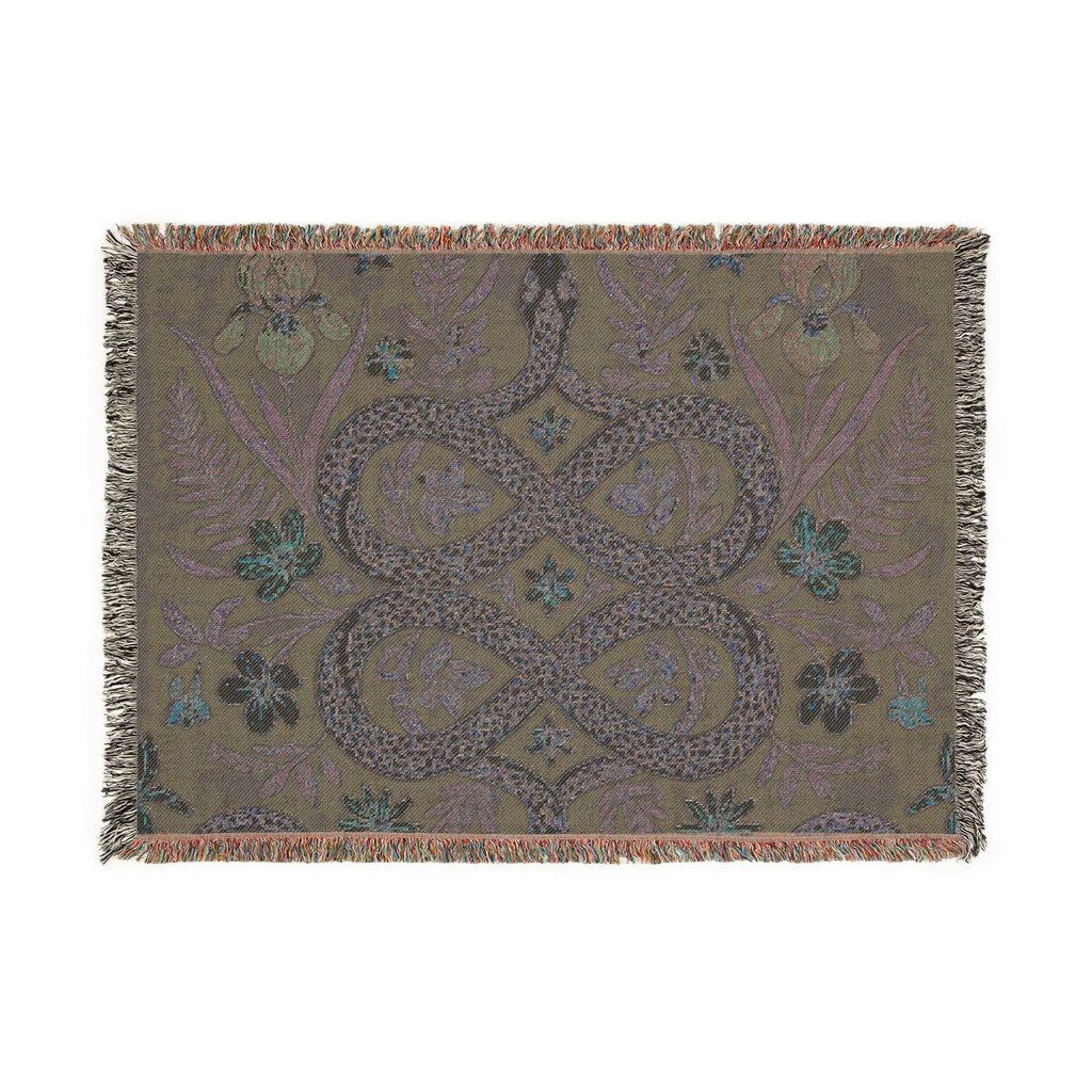 Floral Infinity Knot Woven Blanket | Boho Tapestry Throw