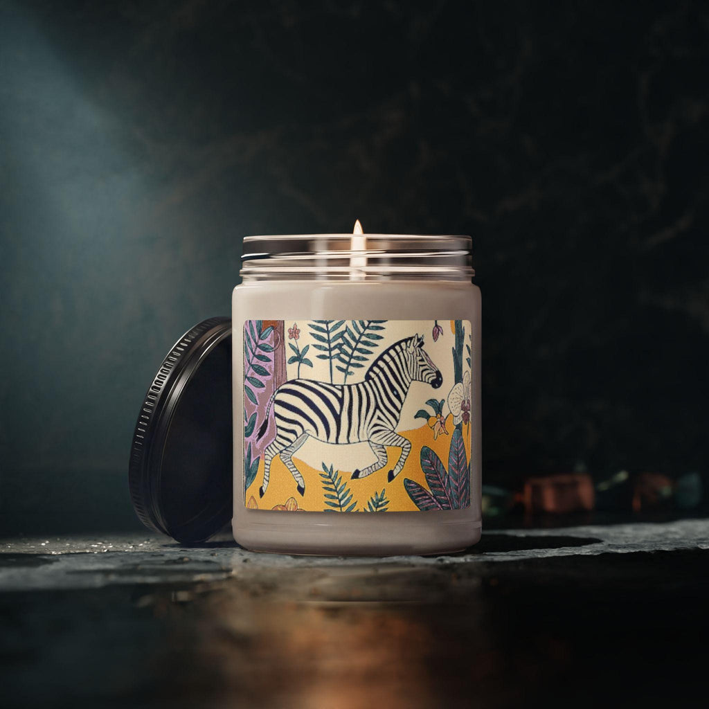 Zebra Jungle Illustration Candle | Soy Candle, 9oz