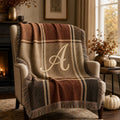 Plaid Patchwork Throw Blanket | Woven Fringe Cozy Living Room Decor