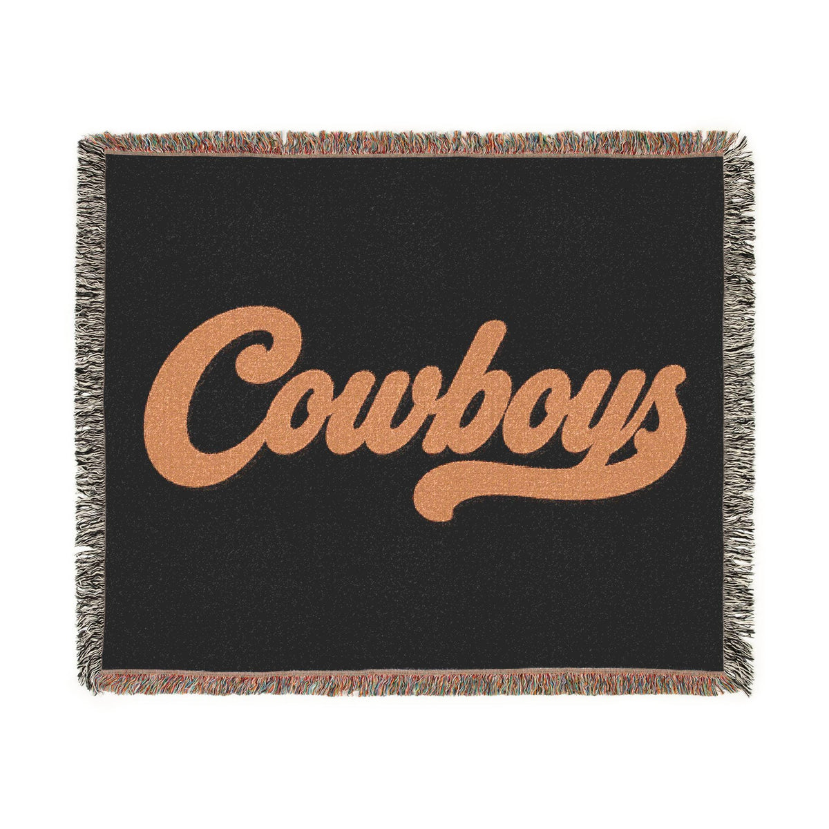 Cowboys Script Woven Blanket | Retro Script Throw, Western Team Decor