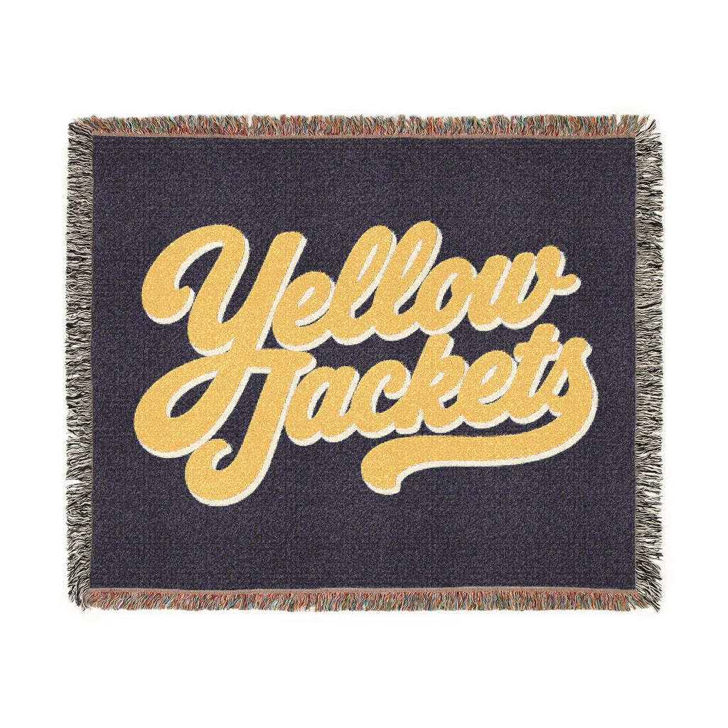 Yellow Jackets Script Logo Woven Blanket | Team Spirit Throw