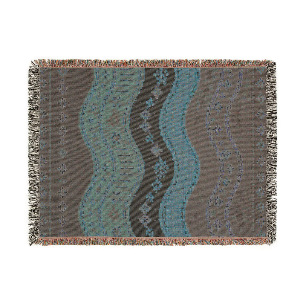 Southwestern Wave Pattern Woven Blanket | Boho Aztec Throw
