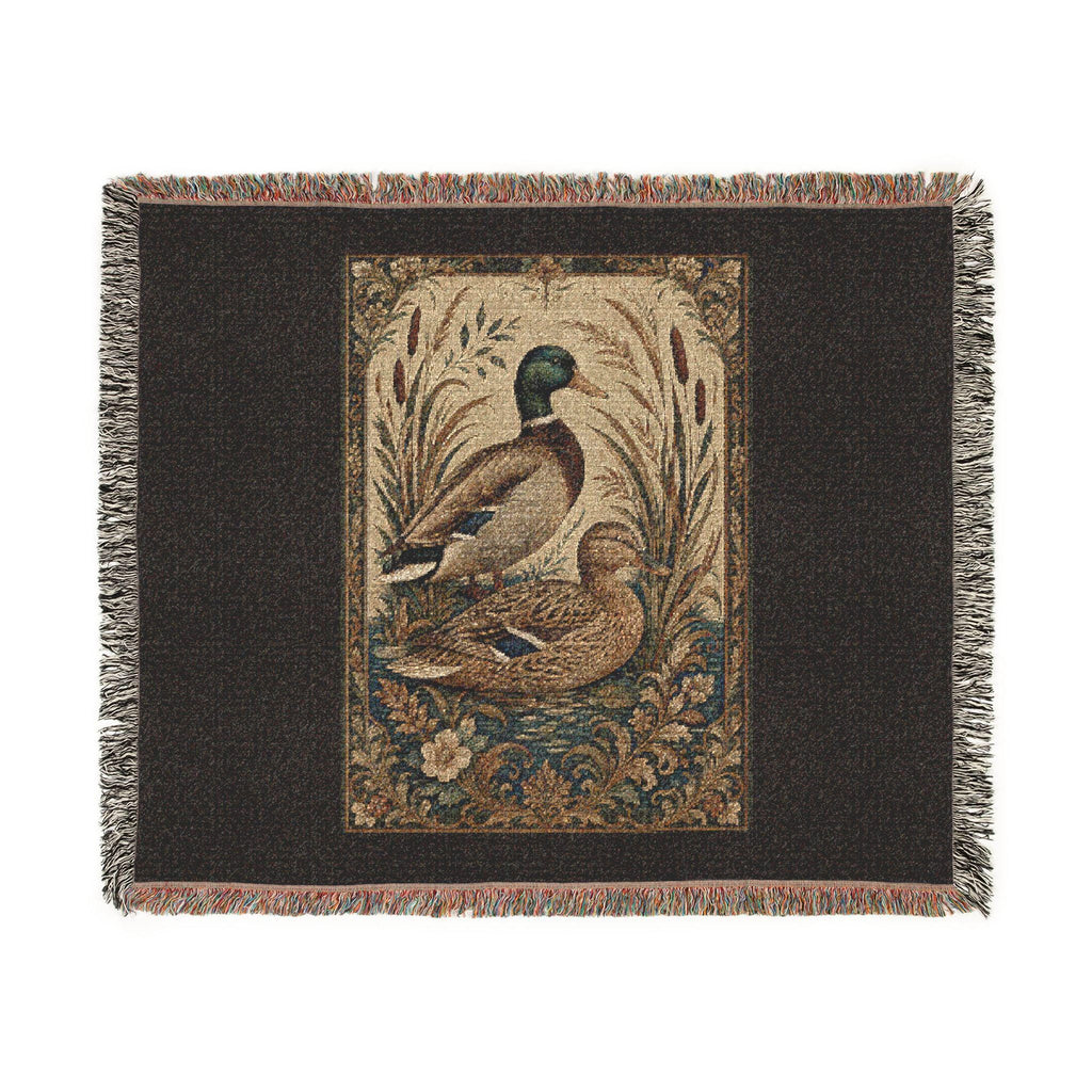Mallard Duck Tapestry Woven Blanket | Rustic Wildlife Throw, Farmhouse Decor