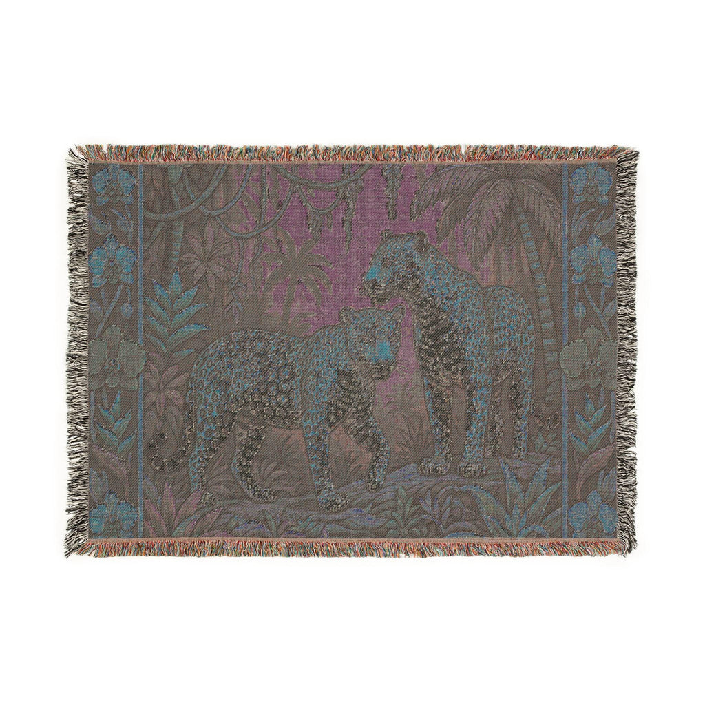 Jungle Leopards Woven Blanket | Tapestry Animal Throw