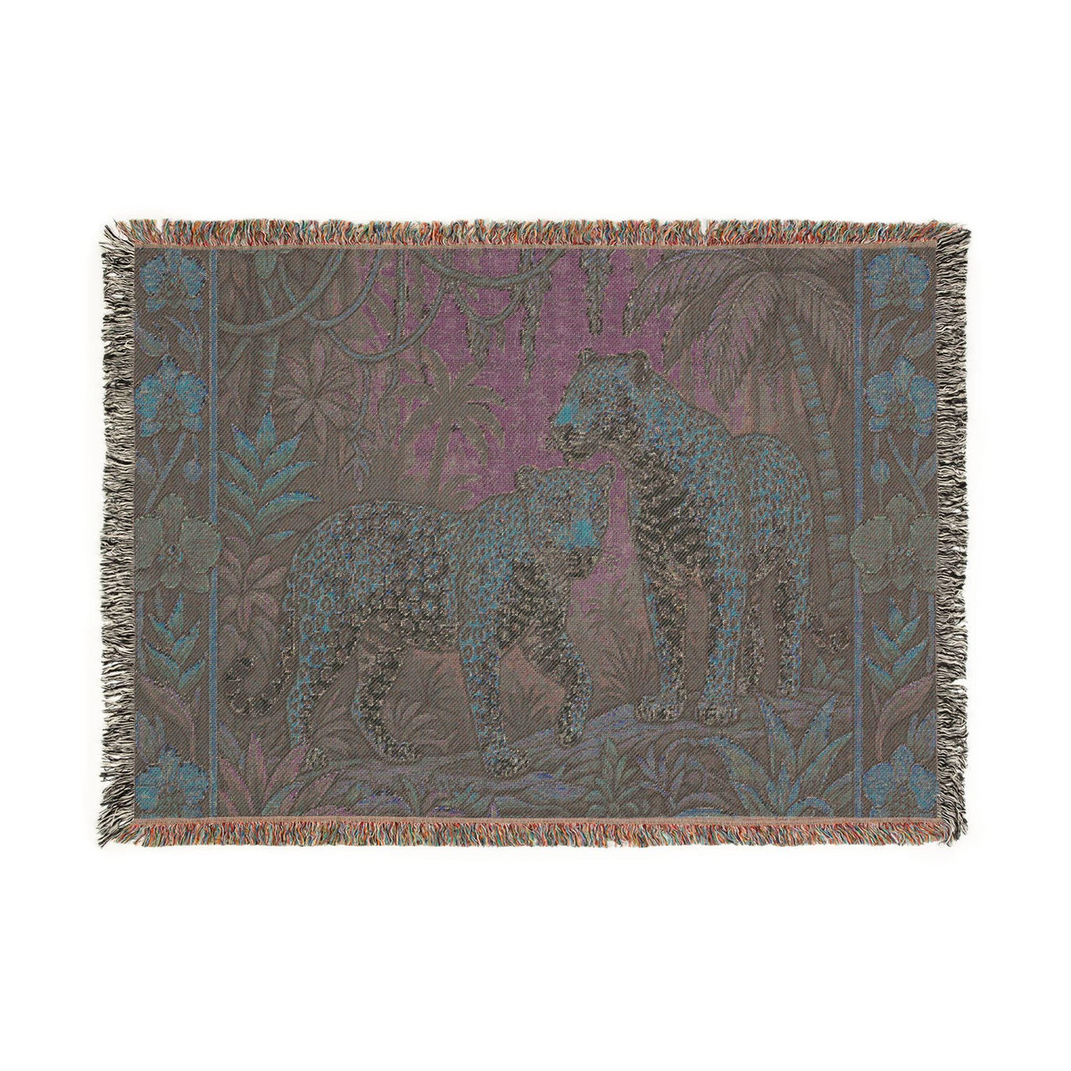 Jungle Leopards Woven Blanket | Tapestry Animal Throw
