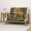 Leopard in Tropical Jungle Woven Blanket | Tapestry Throw with Fringe
