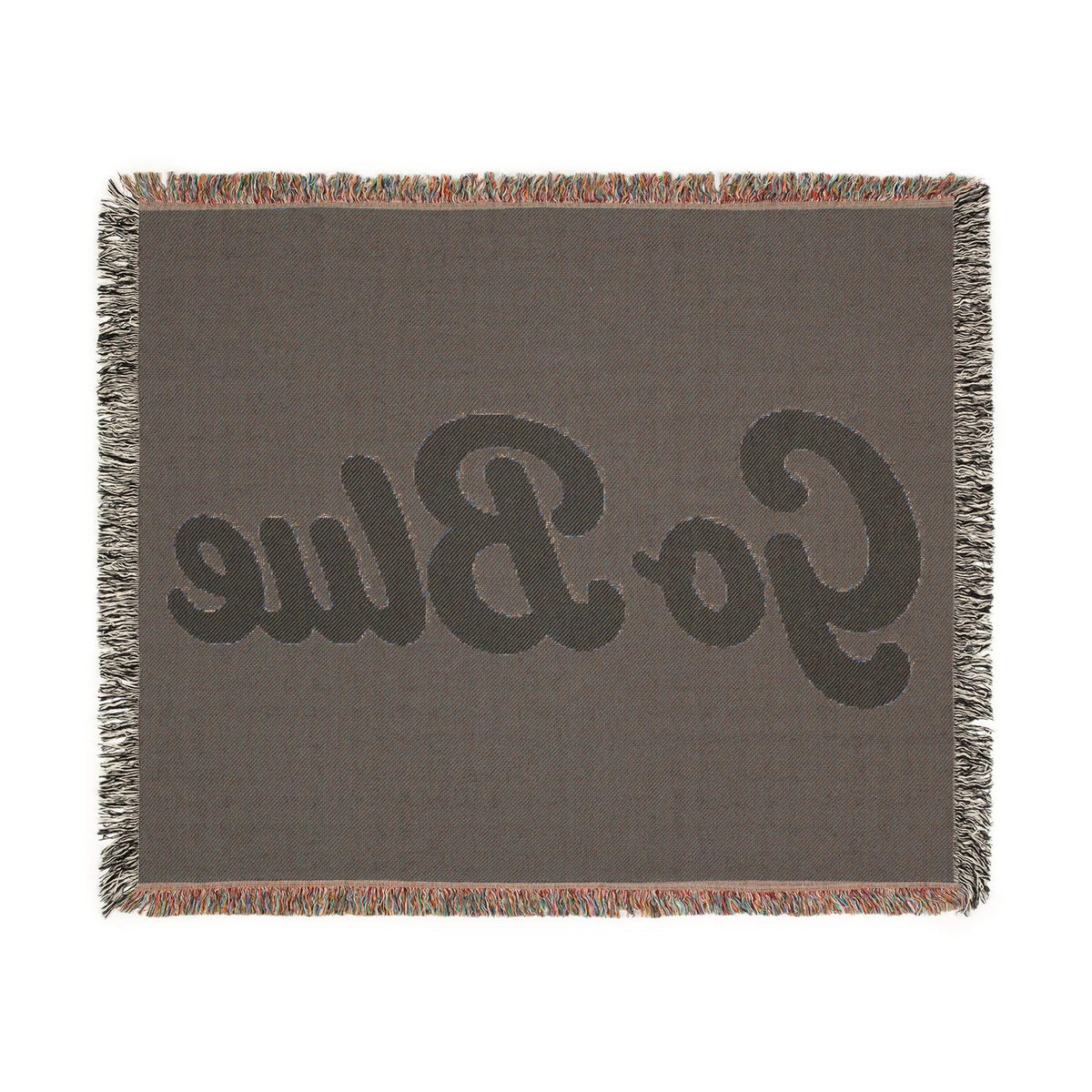 Go Blue script logo Woven Blanket | Collegiate navy and gold throw