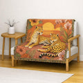 Leopard Sunset Woven Blanket | Tropical Jungle Throw