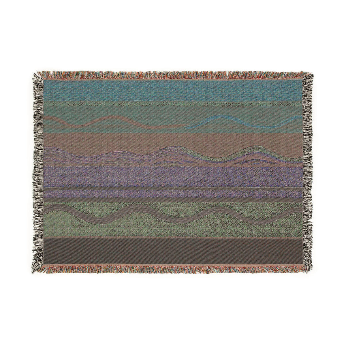 Southwestern Stripes Woven Blanket | Aztec Wave Pattern, Boho Throw