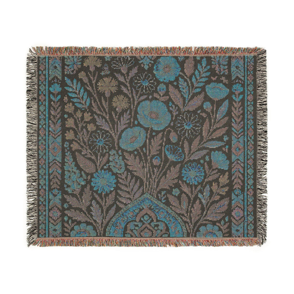 Vintage Floral Tapestry Woven Blanket | Boho Cottagecore Throw