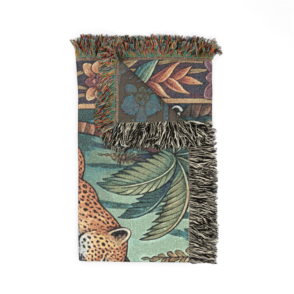 Jungle Leopards Woven Blanket | Tapestry Animal Throw