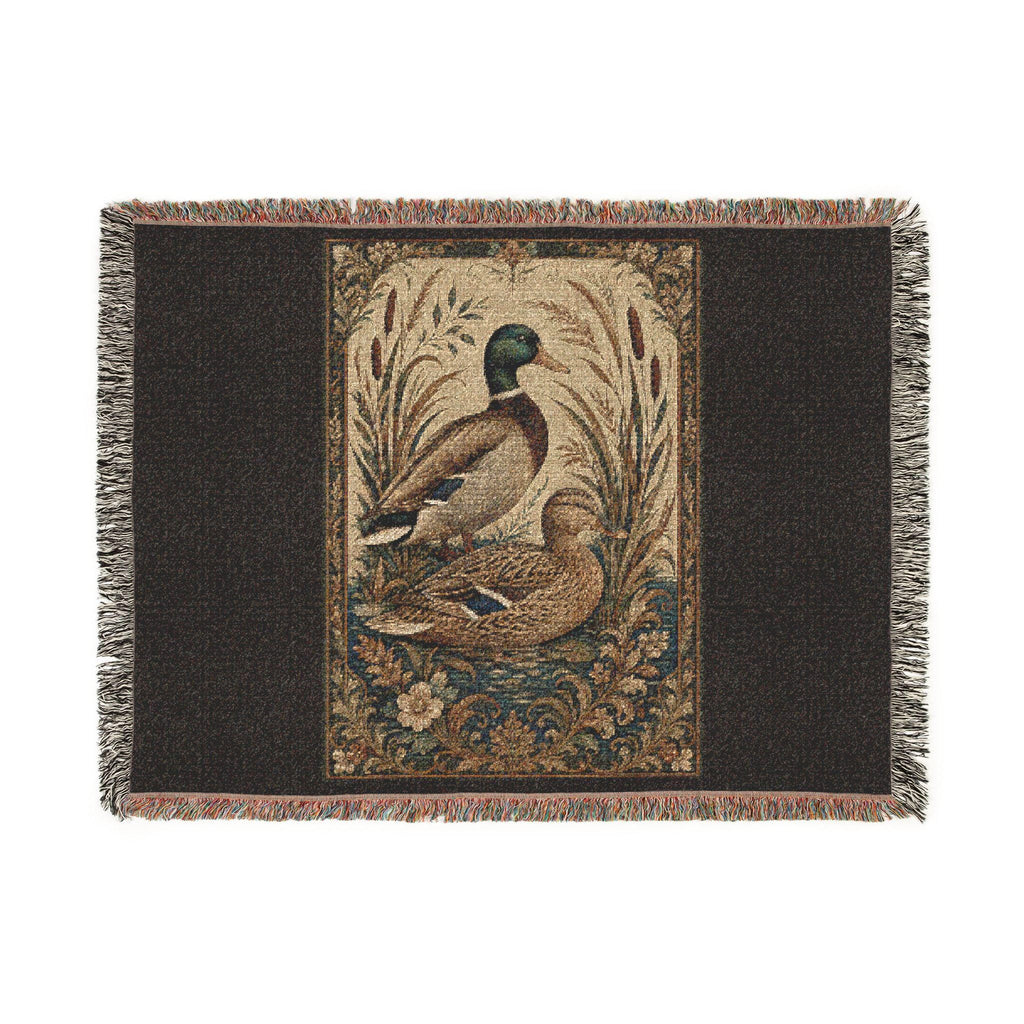 Mallard Duck Tapestry Woven Blanket | Rustic Wildlife Throw, Farmhouse Decor