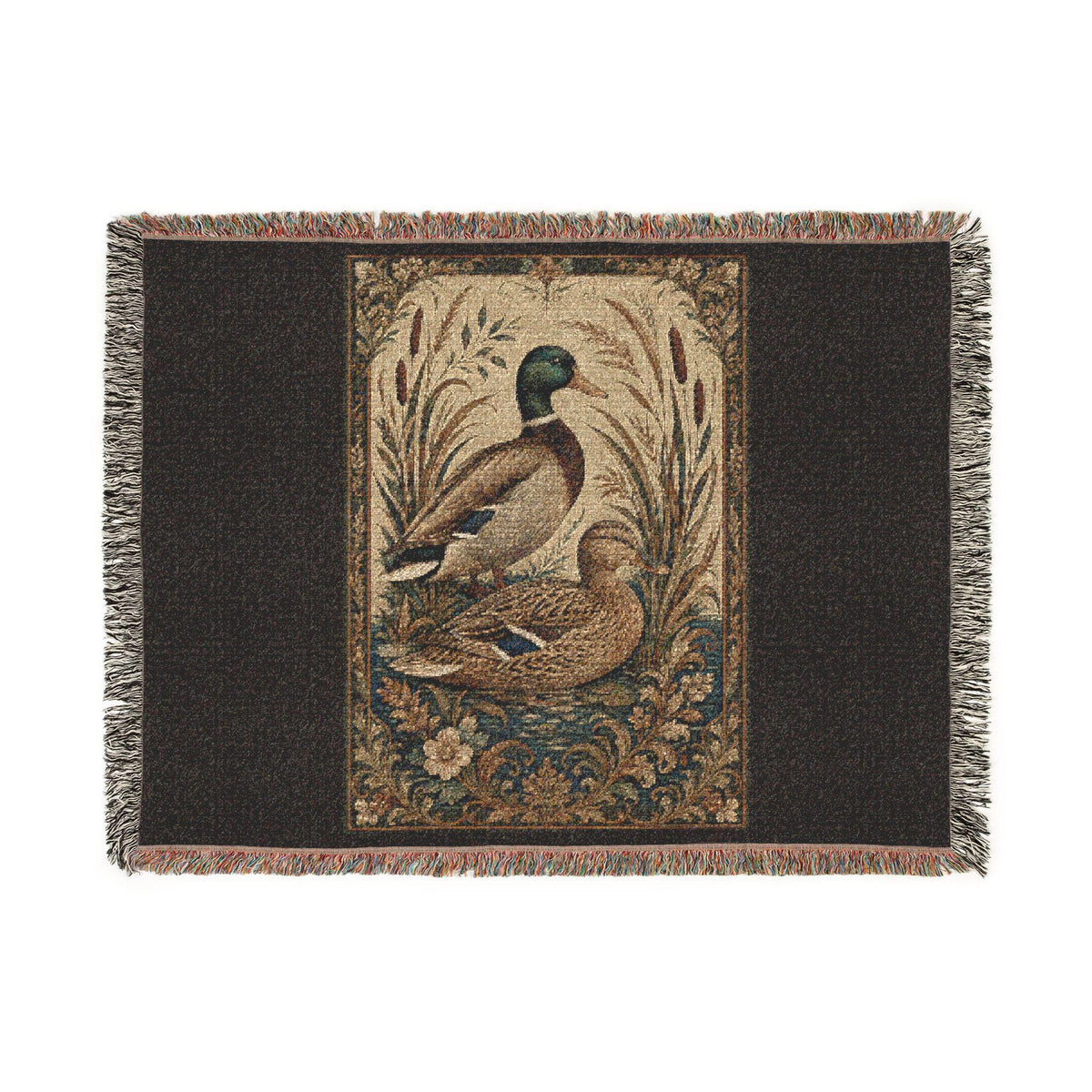 Mallard Duck Tapestry Woven Blanket | Rustic Wildlife Throw, Farmhouse Decor