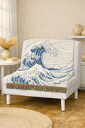 Wave Woven Blanket | Japanese Ocean Tapestry Throw