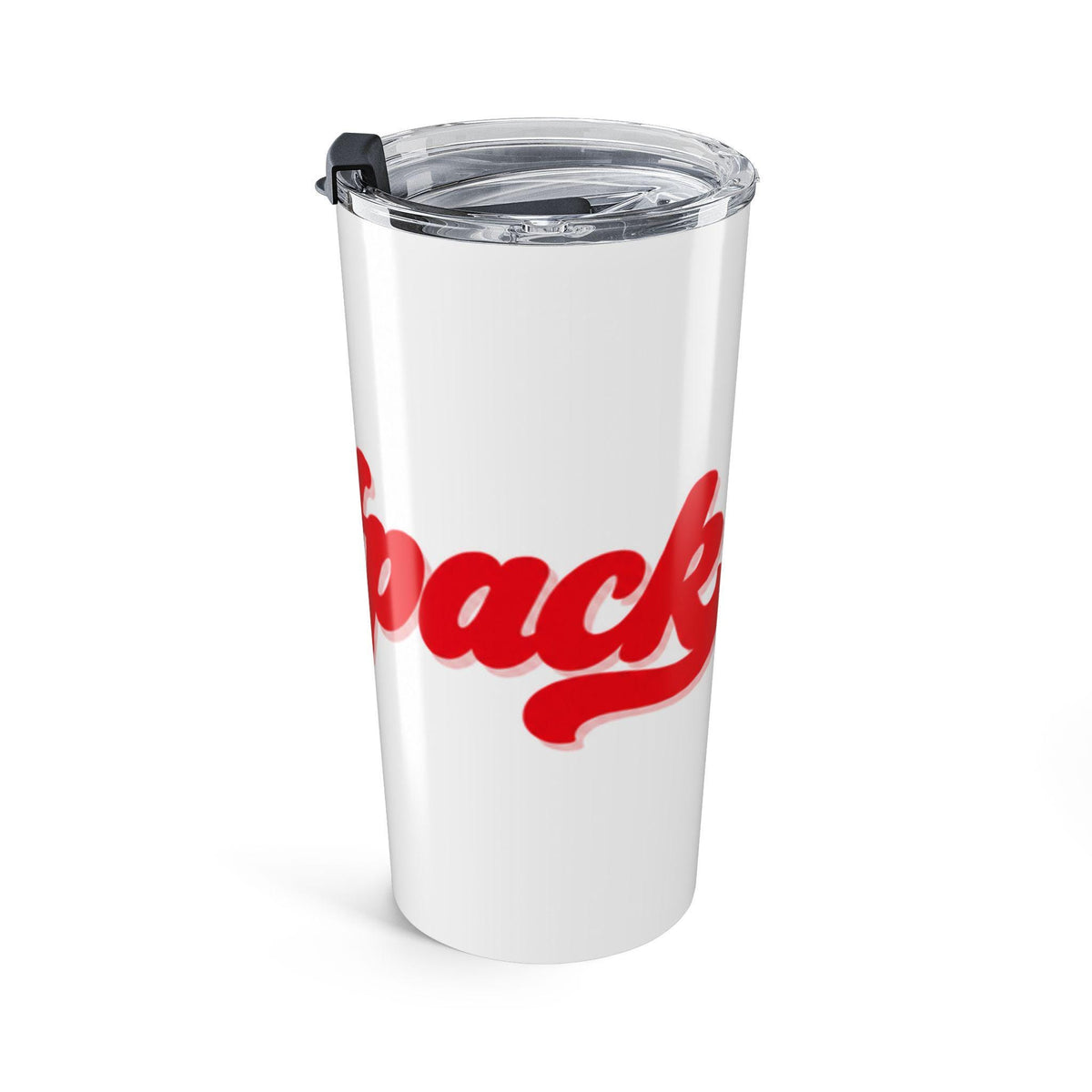 Red Script Wolfpack Typography Tumbler 20oz | Retro Cursive Logo