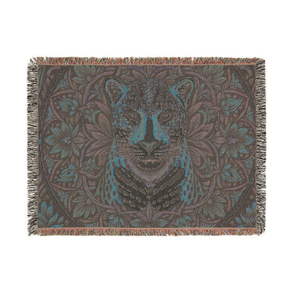 Vintage Leopard Tapestry Woven Blanket | Boho Floral Throw, Animal Wall Hanging