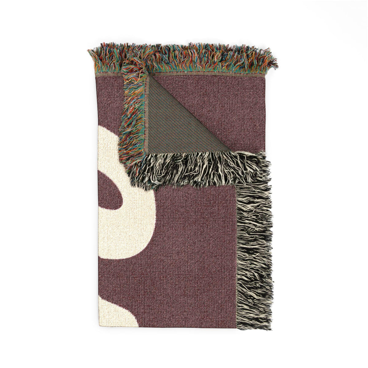 Utes script logo Woven Blanket | collegiate team throw, maroon cream