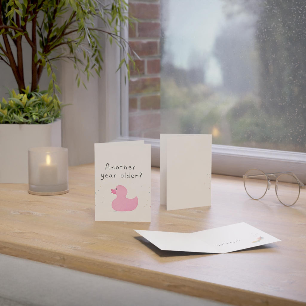 Pink Rubber Duck Birthday Card | Funny Another Year Older Greeting Card