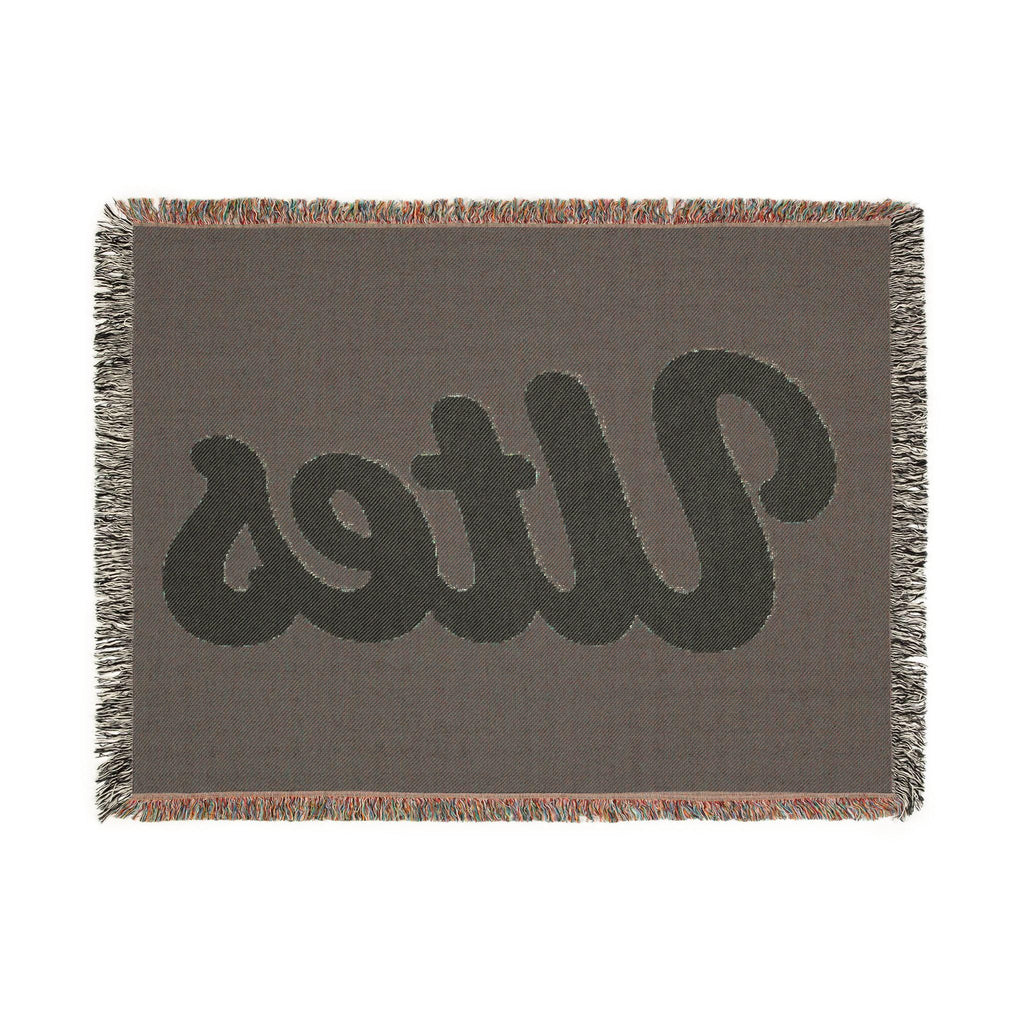 Utes script logo Woven Blanket | collegiate team throw, maroon cream