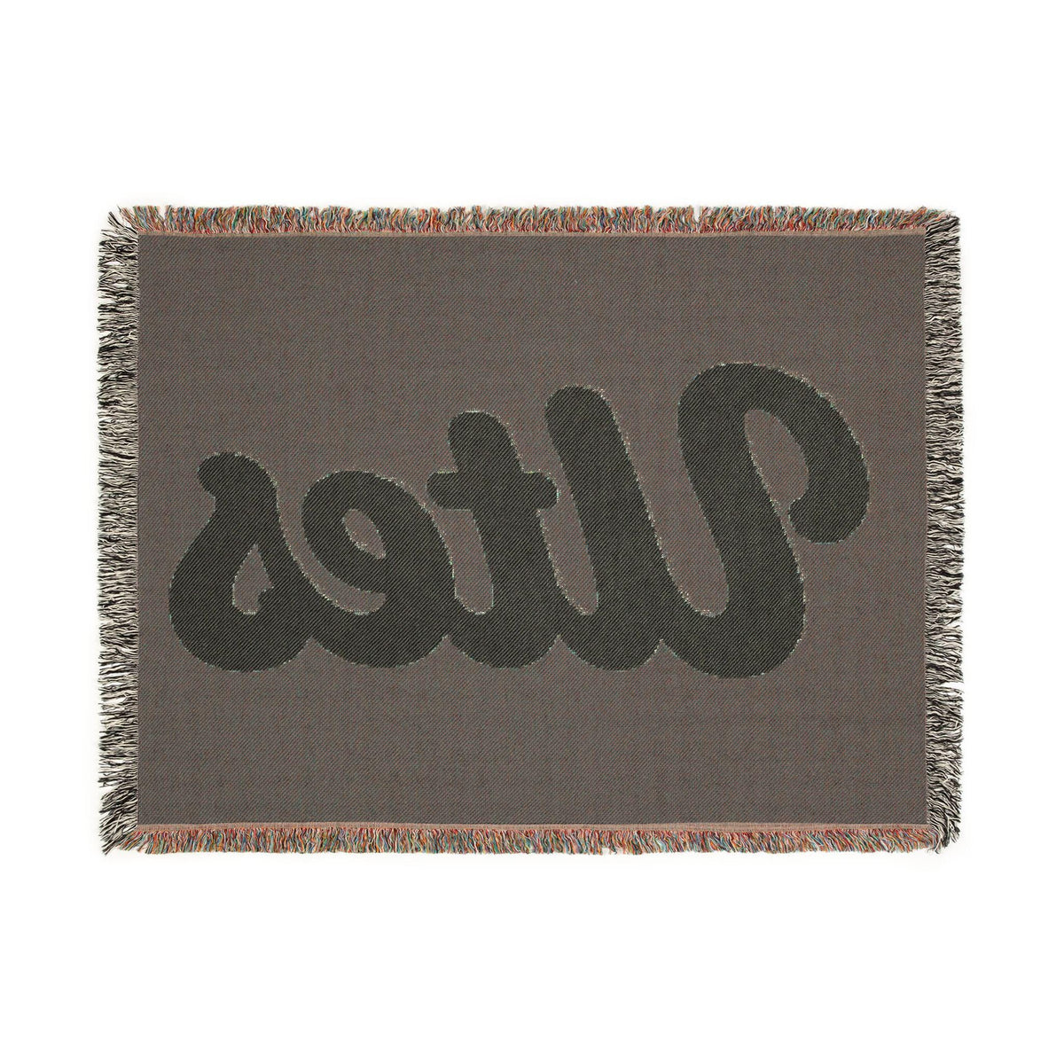 Utes script logo Woven Blanket | collegiate team throw, maroon cream