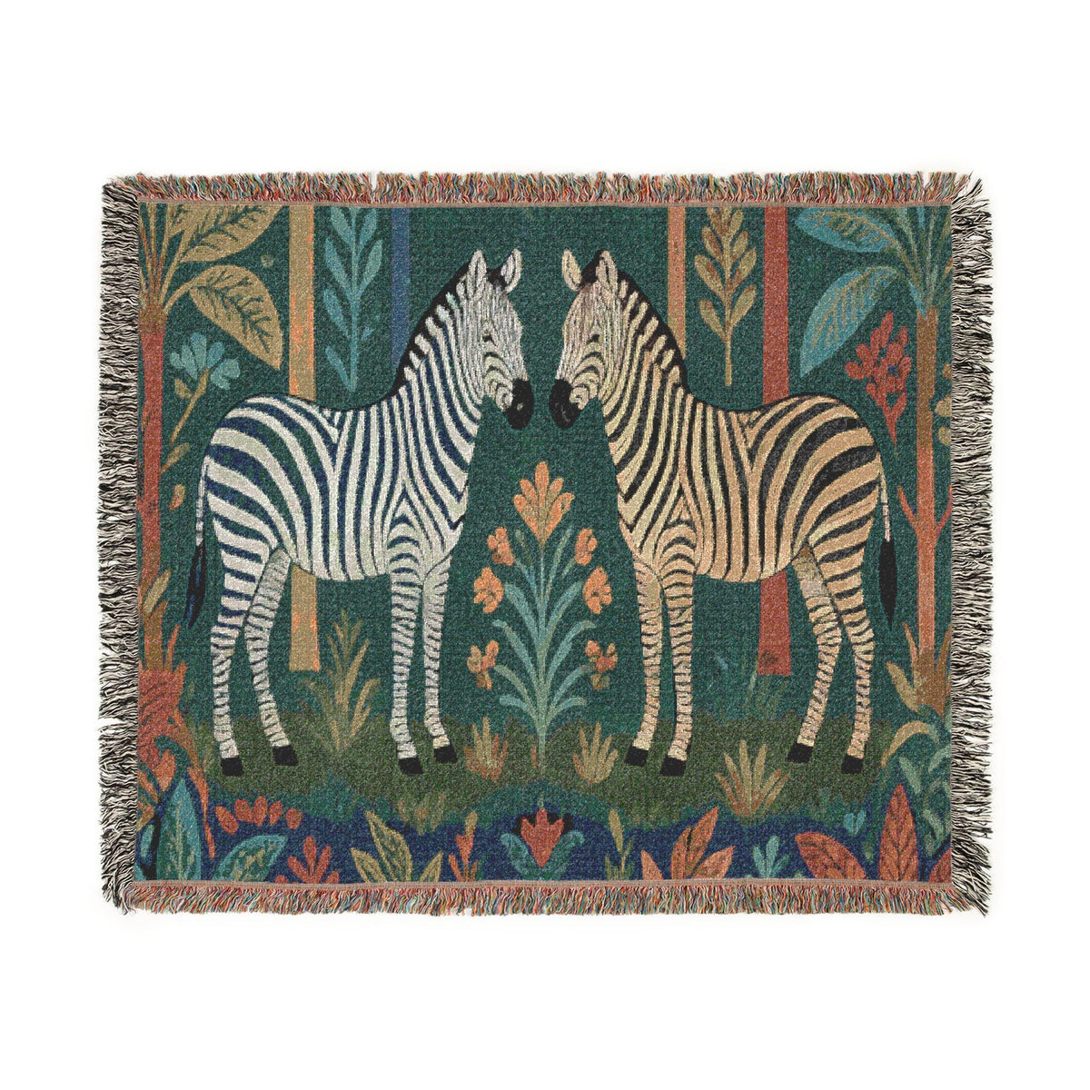 Zebra Tapestry Woven Blanket | Boho Safari Animal Throw