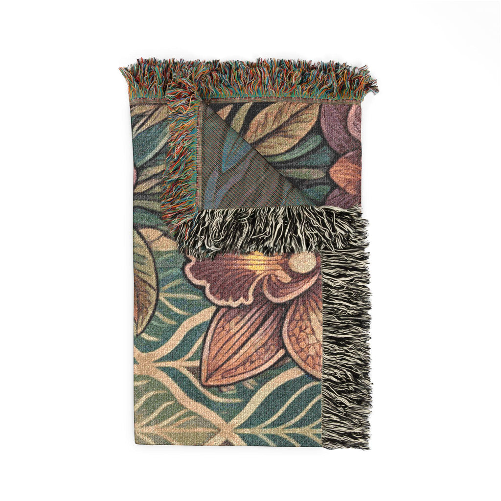 Zebra Floral Woven Blanket | Boho Safari Animal Throw