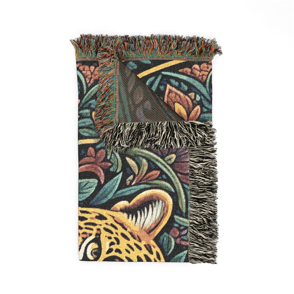 Vintage Leopard Tapestry Woven Blanket | Boho Floral Throw, Animal Wall Hanging