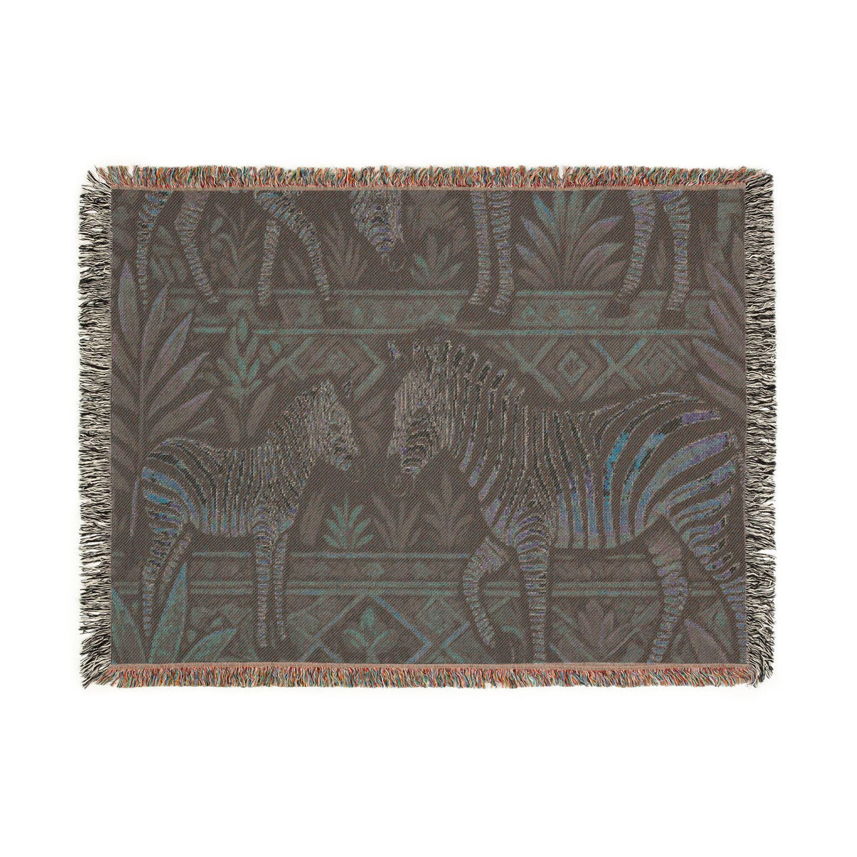 Zebra Tapestry Woven Blanket | African Safari Animal Throw