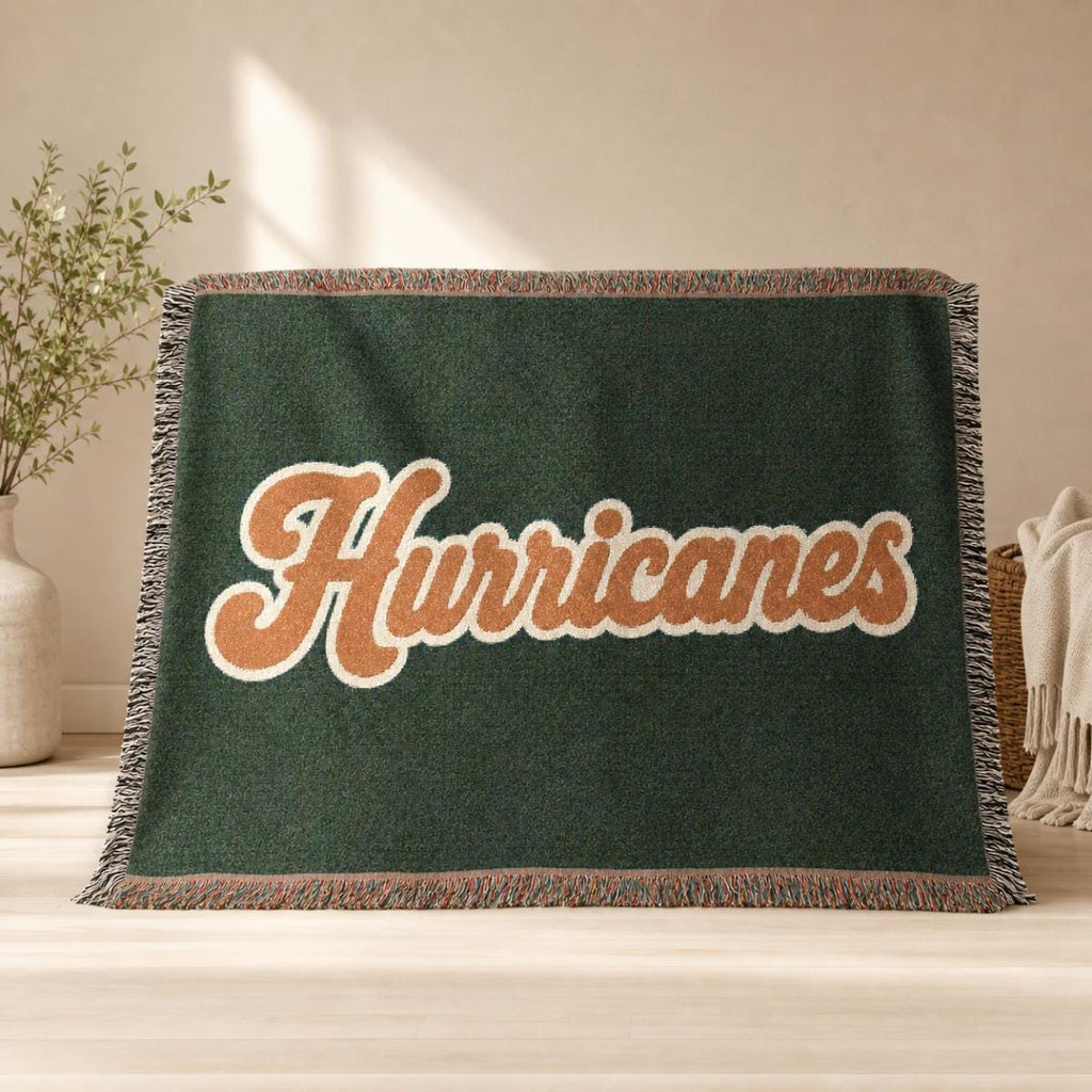 Hurricanes Script Logo Woven Blanket | Team Script Throw