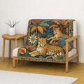 Tropical Leopard Tapestry Woven Blanket | Jungle Animal Throw